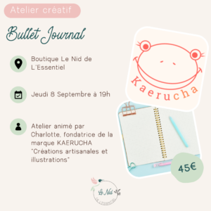 08/09/22 : Atelier Créatif "Bullet Journal"