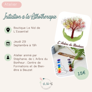 !COMPLET! 29/09/22 : Initiation à la lithothérapie