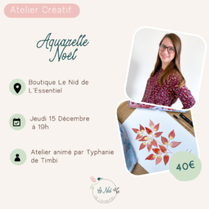 ! Complet ! 15/12/2022 : Initiation à l'Aquarelle "Noël"