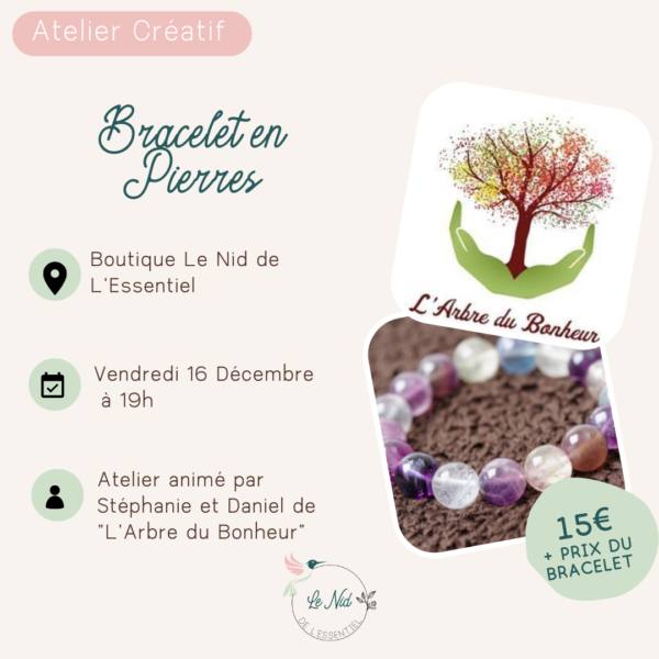 ! COMPLET ! 16/12/2022 : Création d'un bracelet en pierre de lithothérapie.