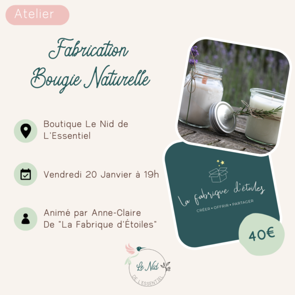 ! COMPLET ! 20/01/2023 : Fabrication Bougie Naturelle