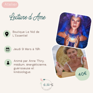 09/03/2023 : Lecture d'Âme