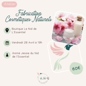 28/04/2023 : Fabrication Cosmétiques Naturels