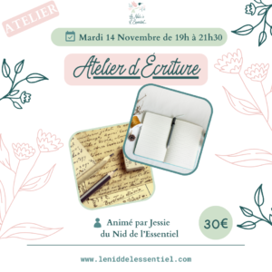 14/11/2023 : Atelier d'Écriture